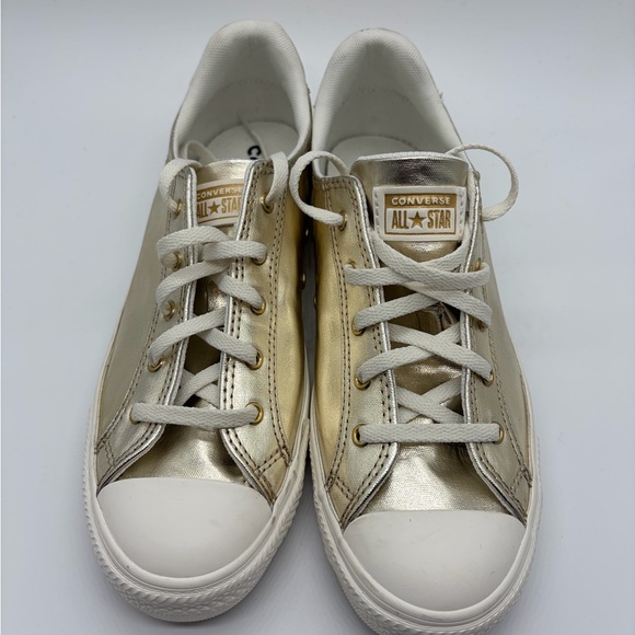 Converse Metallic Gold and White Low-Tops - Picture 2 of 6